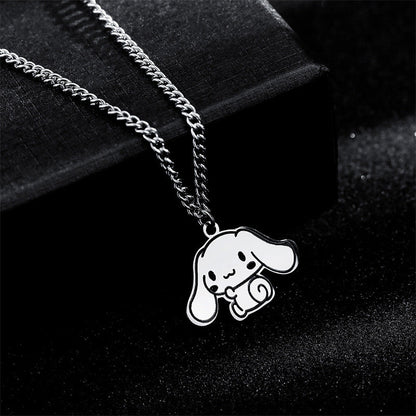 Cartoon Pendant Cute Heart Couple Big Ears Puppy Necklaces