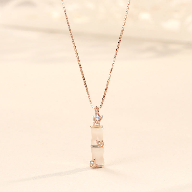 Women's Live Bamboo Sterling Sier For Affordable Luxury Style Pendant Necklaces
