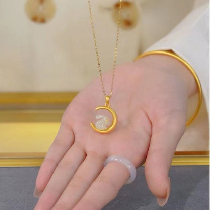 Female Light Luxury Minority Design Sense Moon Necklaces