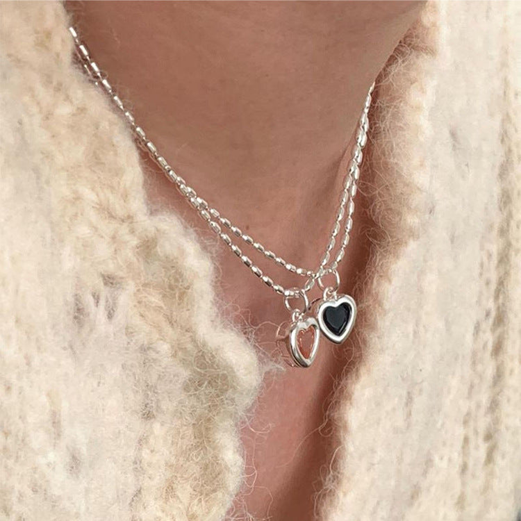 Heart-shaped Zircon Metal Female Simple Personalized Temperament Necklaces