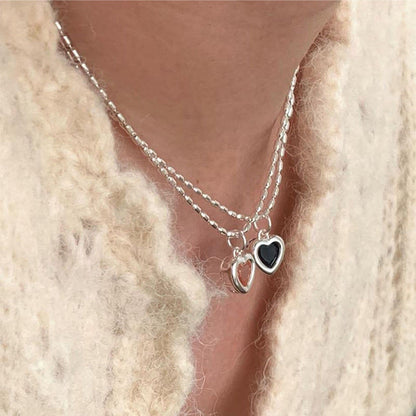 Heart-shaped Zircon Metal Female Simple Personalized Temperament Necklaces