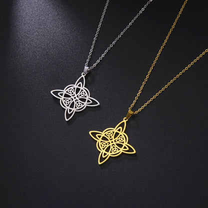Korean Style Personalized Witch Celtic Triangle Pendant Necklaces