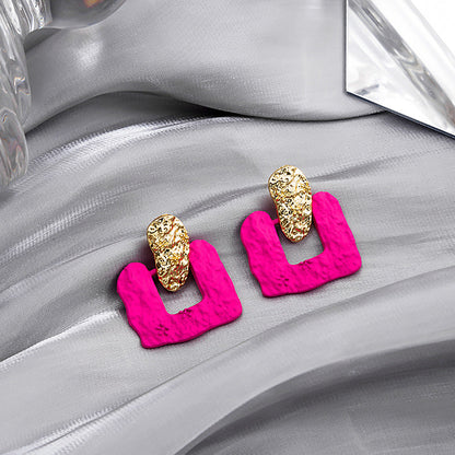 Sier Needle Elegant Graceful Contrast Color Earrings