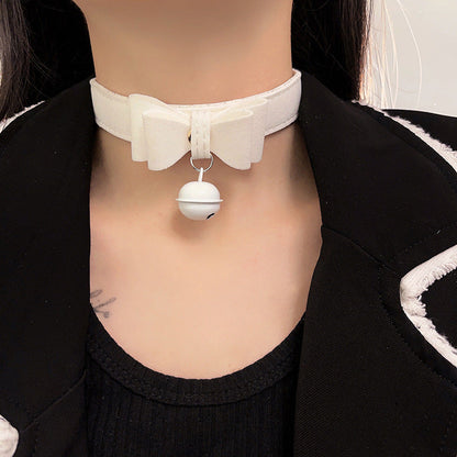 Women's Bell Collar Plush Texture Bow Leather Necklaces