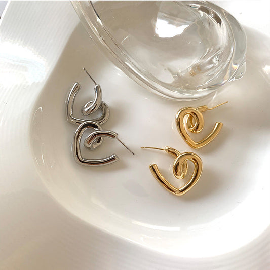 Simple Heart Shape Ear Elegant Design Earrings