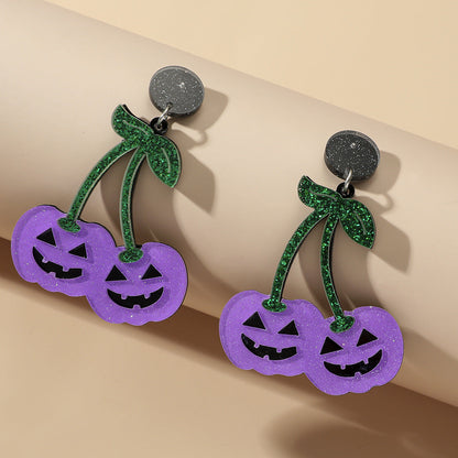 Women's Halloween Cartoon 3d Cute Funny Pumpkin Earrings