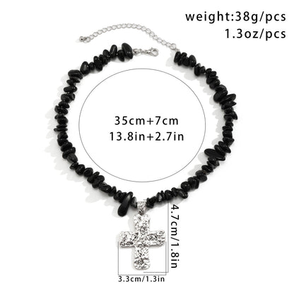 Ornament Irregular Beach Turquoise Cross Simple Necklaces