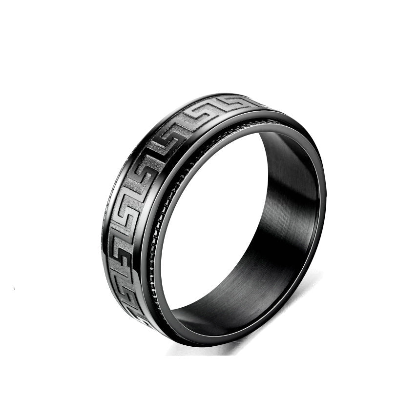 Men's Titanium Steel Decompression Rotating Fashion Couple Rings
