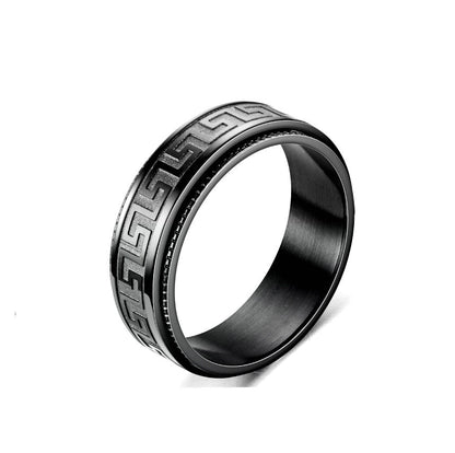 Men's Titanium Steel Decompression Rotating Fashion Couple Rings