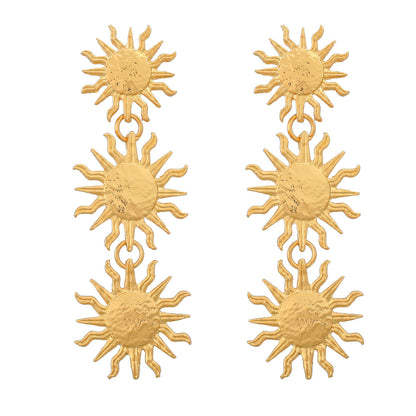 Women's Summer Flower Alloy Metal Feeling Sunflower Earrings