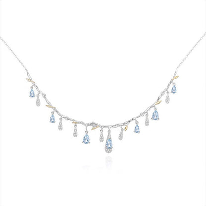 Zircon Water Drops Tassel Female Personality Necklaces