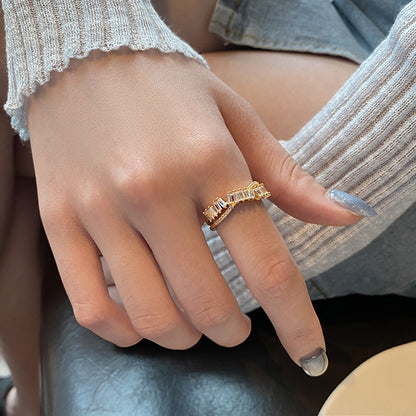 Open Female Minimalist Design Elegant Geometric Rings