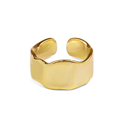 Retro Style Wide Surface Irregular Cold High Rings