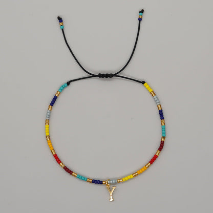 Women's Letter Color Matching Bead Handmade Beaded Bracelets