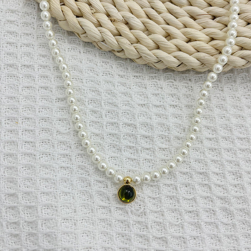 Women's Design Clavicle Chain Birthstone Lucky Stone Necklaces