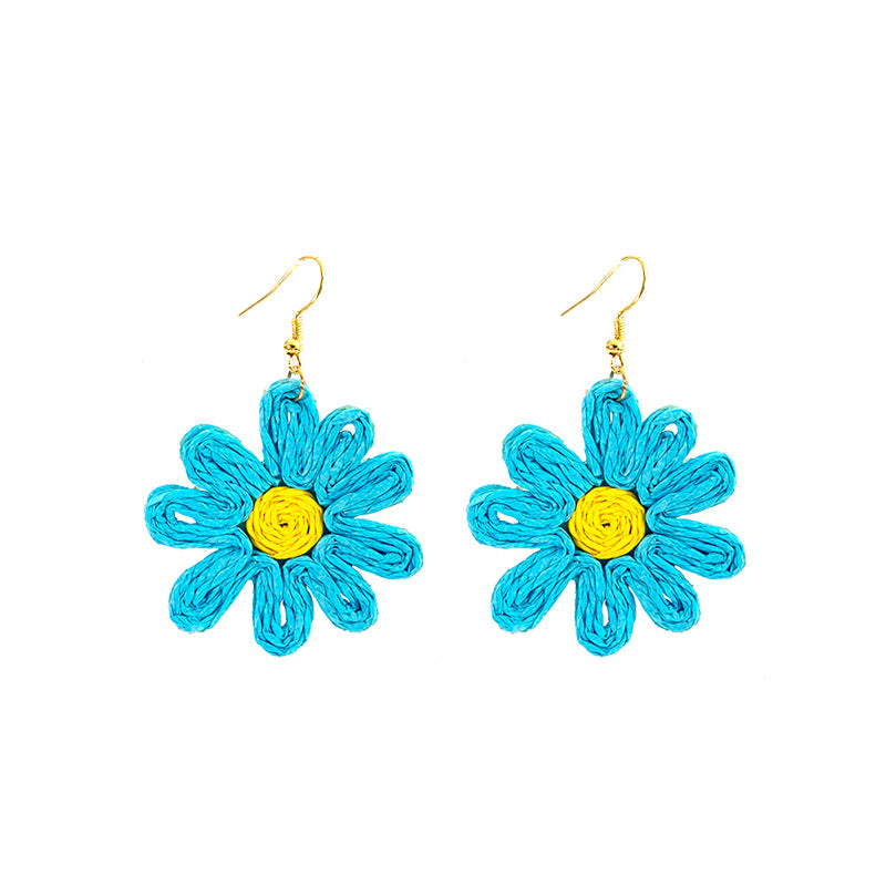 Small Daisy Bohemian Beach Vacation Style Earrings