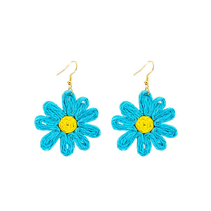Small Daisy Bohemian Beach Vacation Style Earrings