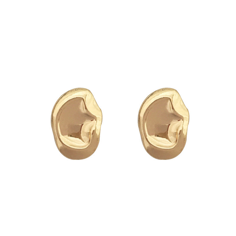 Women's Sier Needle Metallic Irregular Geometric Ear Earrings