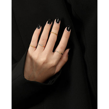 Korean Style Simple Lines Personalized Color Rings
