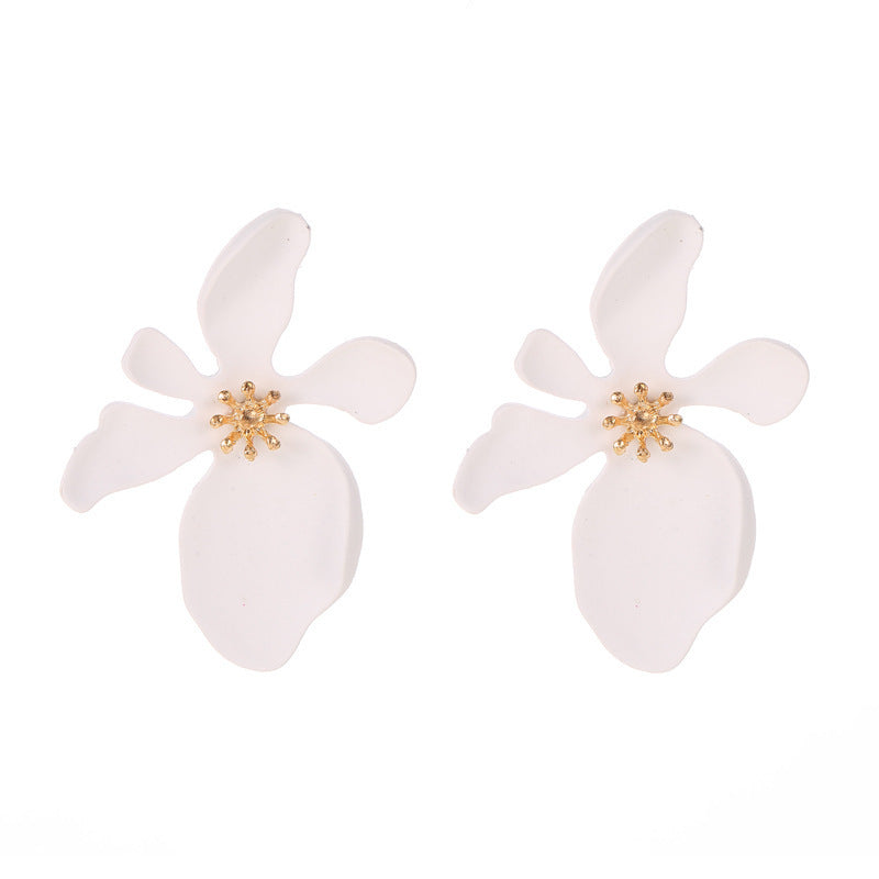 Colored Frosted Flower Mori Sweet Petal Earrings