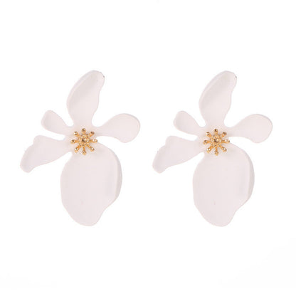 Colored Frosted Flower Mori Sweet Petal Earrings