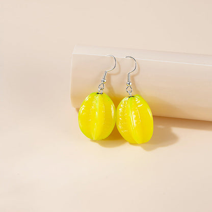 Mori Style Fruit Cartoon Mangosteen Banana Earrings