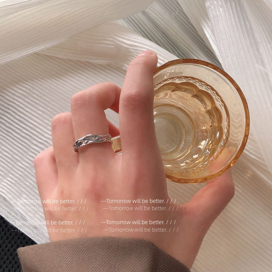 Irregular Opening Adjustable Texture Female Style Rings