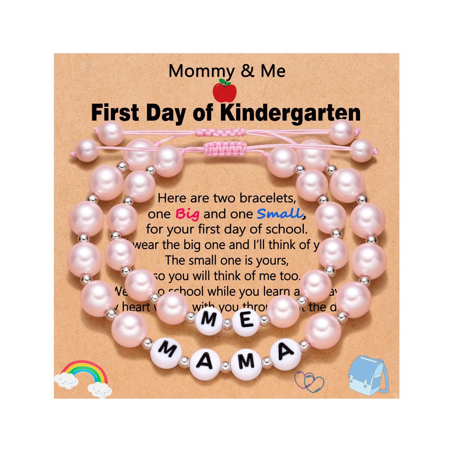 Women's Round English Spacer Beads Handmade Adjustable Bracelets