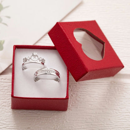 Fake Diamond Couple Wedding Adjustable Mouth Rings