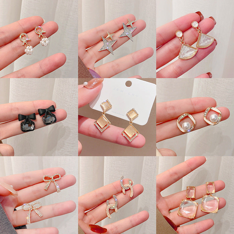 Women's Ear Geometric Bow Eardrops Graceful Full Earrings