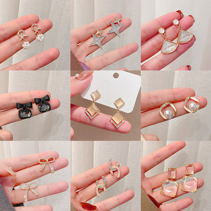 Women's Ear Geometric Bow Eardrops Graceful Full Earrings