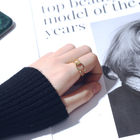 Sier Simple Cross Dual Layer Open-end Rings