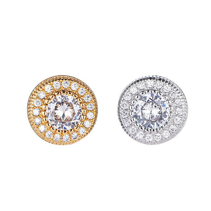 Women's Round 2 Karat Imitation Imported Color Moissanite Full Diamond Earrings