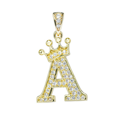 English Letters Full Diamond Pendant Simple Necklaces