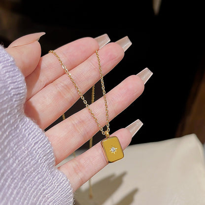 Diamond Titanium Steel High Sense Simple Pendant Personalized Necklaces