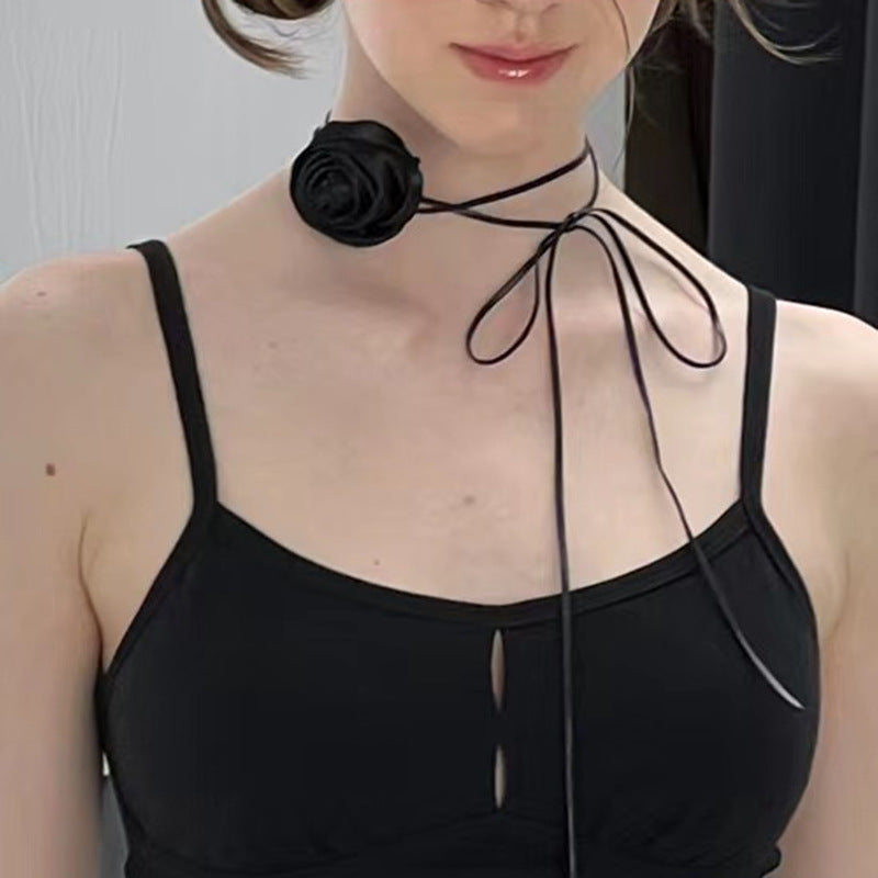 Women's Retro Rose Cold Style Bow Dark Necklaces