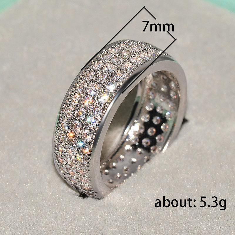 Women's & Men's & Shi Accessories Circle Full Zircon Rings