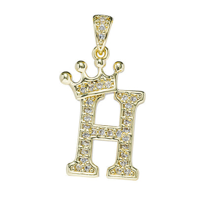 English Letters Full Diamond Pendant Simple Necklaces