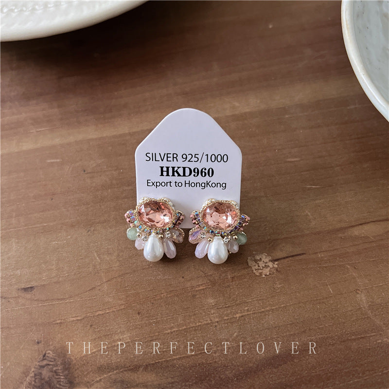 Color Crystal Zircon Pearl Design High Rings