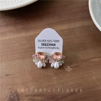 Color Crystal Zircon Pearl Design High Rings