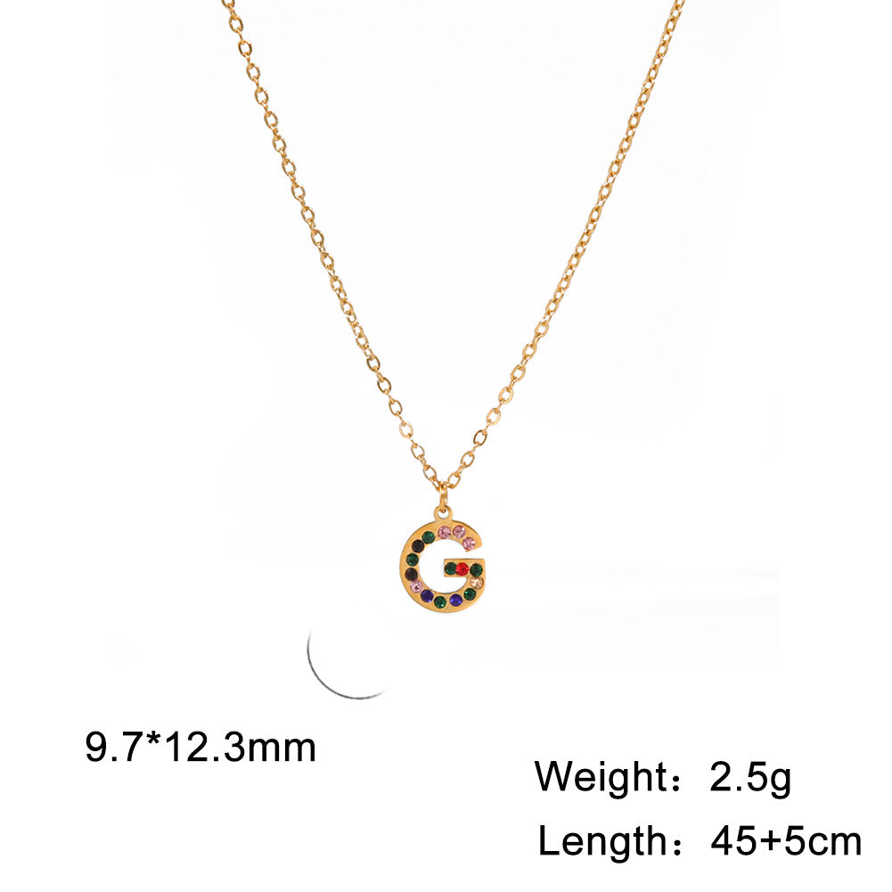 Titanium Steel Light Luxury And Simplicity Colorful Necklaces