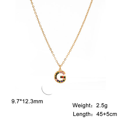 Titanium Steel Light Luxury And Simplicity Colorful Necklaces