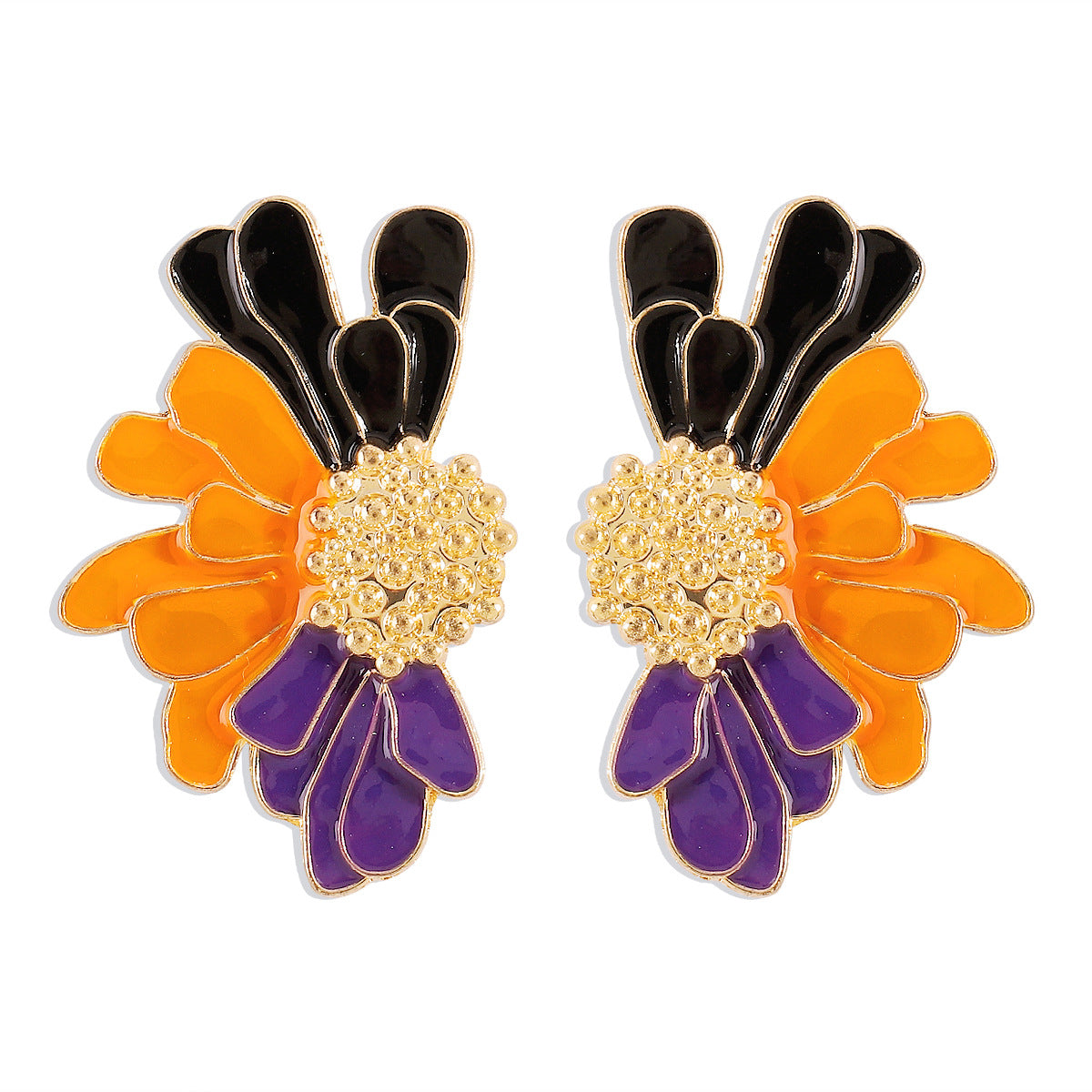 Vintage Alloy Flower Female Temperament Pattern Earrings