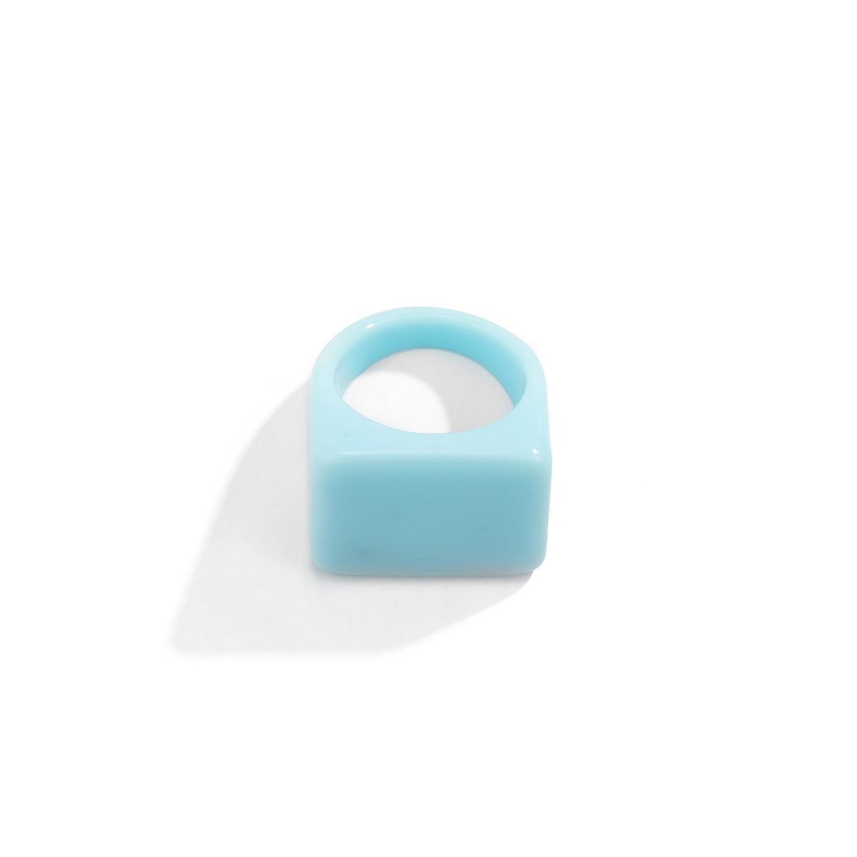 Creative Geometric Color Square Wide Edge Simple Rings
