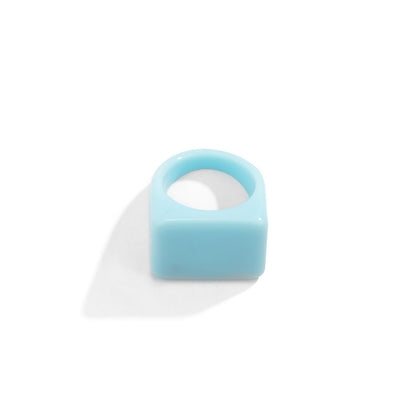 Creative Geometric Color Square Wide Edge Simple Rings