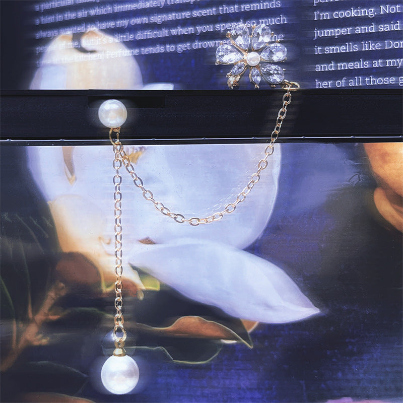 Zircon Pearl Grace Long Tassel Integrated Earrings