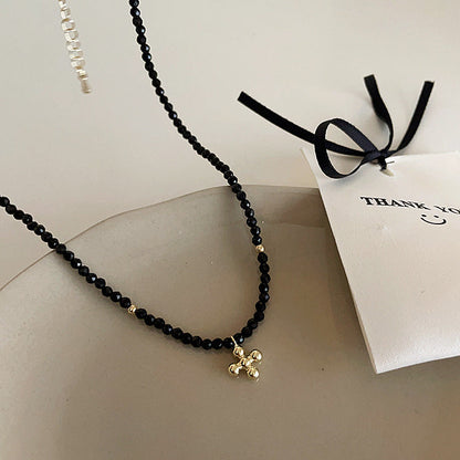 Women's Vintage Pearl Crystal Cross For Niche Necklaces