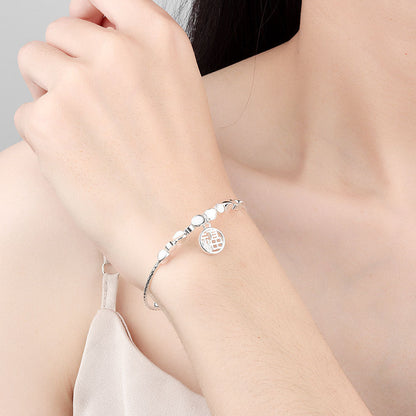 Women's Ancient Style Heritage Fu Lucky Pendant Alluvial Gold Imitation Bracelets