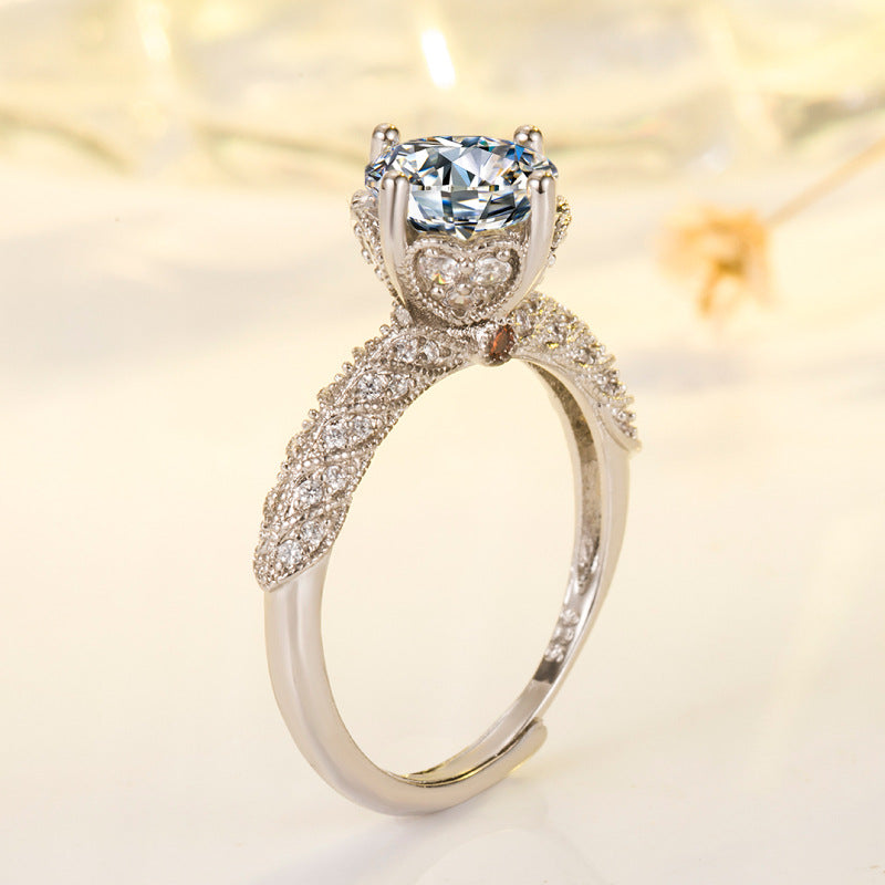High Carbon Diamond Zirconium Goddess Wedding Dress Rings
