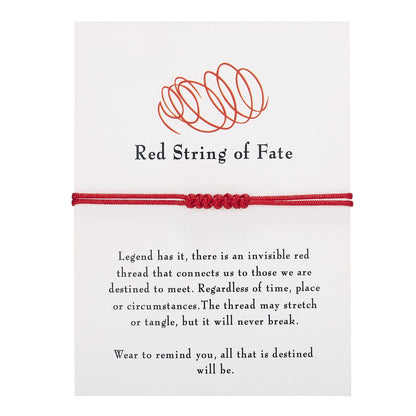 Knots Red Rope Woven Length Adjustable Bracelets